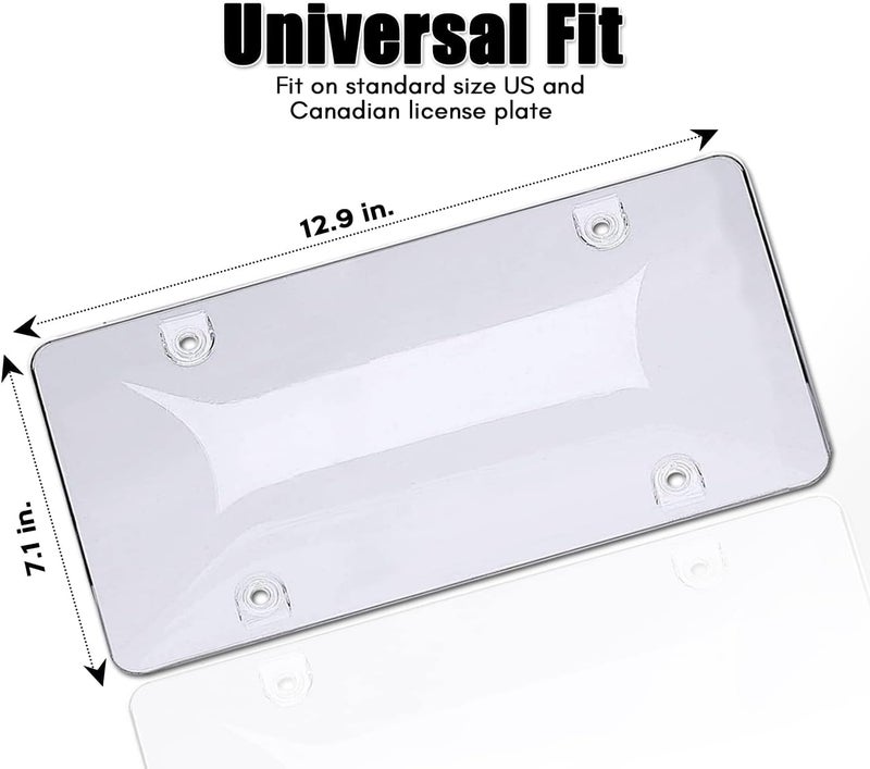 ZONETECH Zone Tech Clear License Plate Cover Frame Shields - 2-Pack All Weather Novelty/License Plate Bubble Shields -Fits Any Standard US Plates-Protects Front and Back License Plates - Image 2
